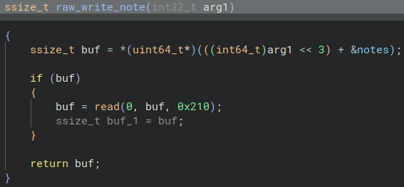 Raw write into note buffer